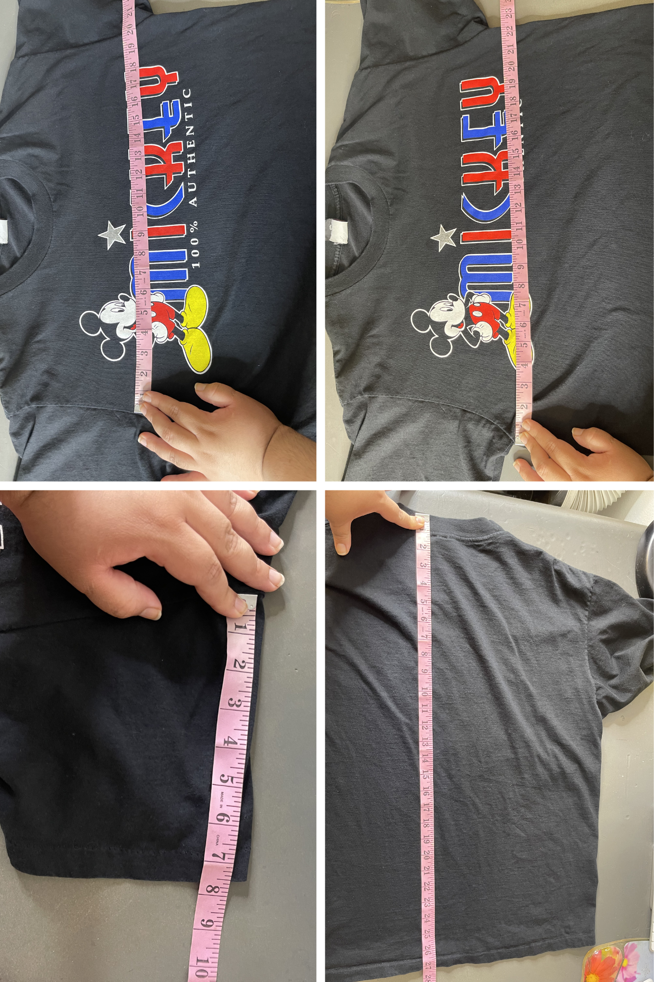Vintage Mickey Mouse Black Graphic Tee Sz "OS" XL