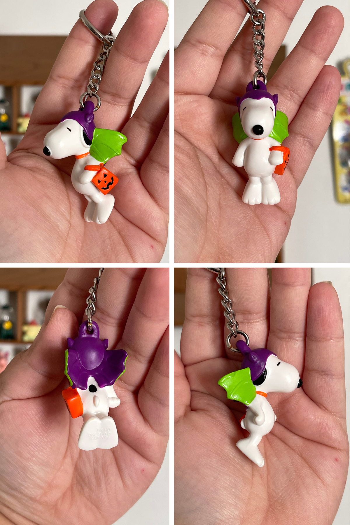 2000s Bat Snoopy Trick Or Treat Keychain + Case (B)