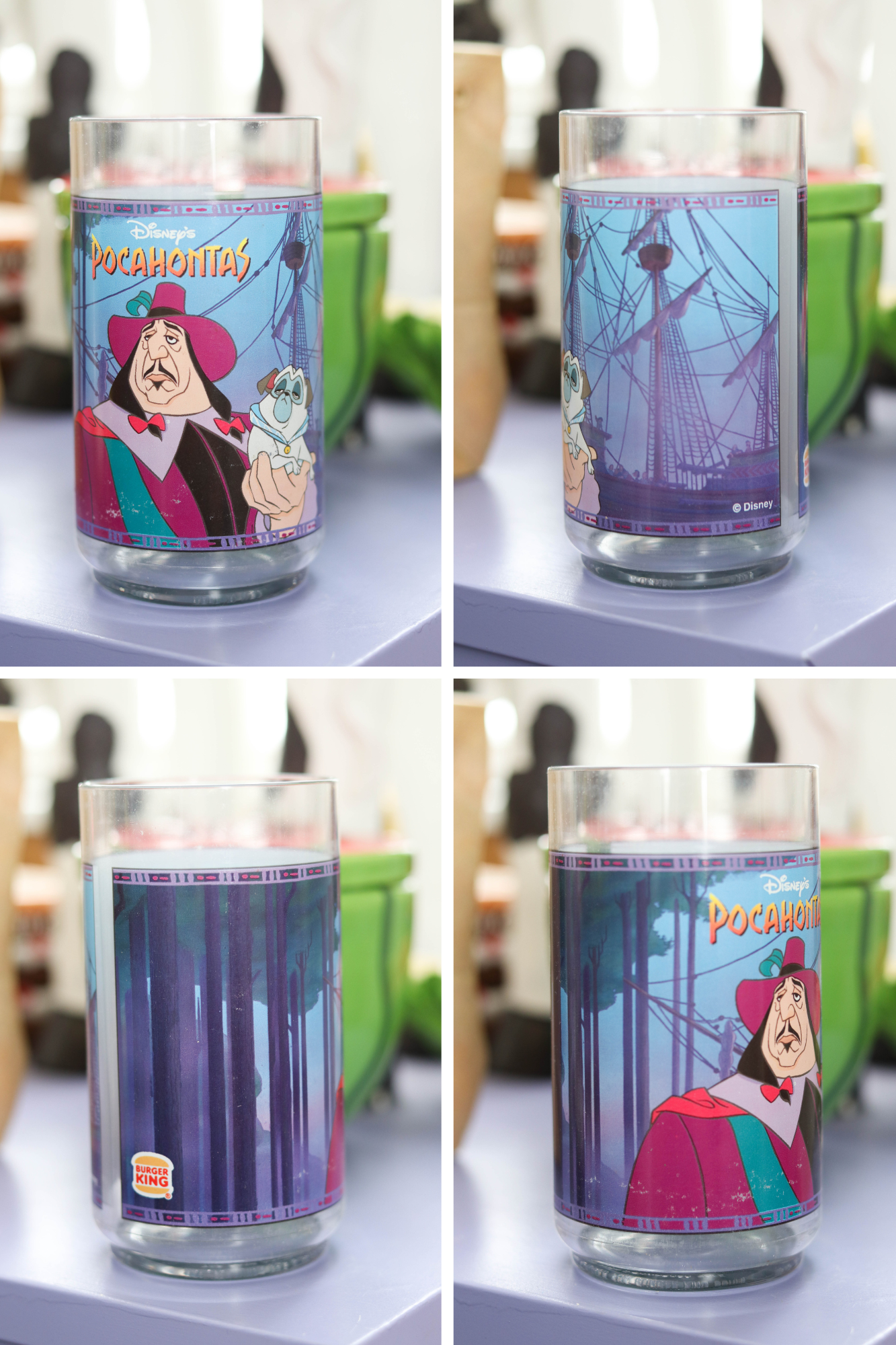 Vintage 90s Pocahontas Burger King 3pc Cup Set