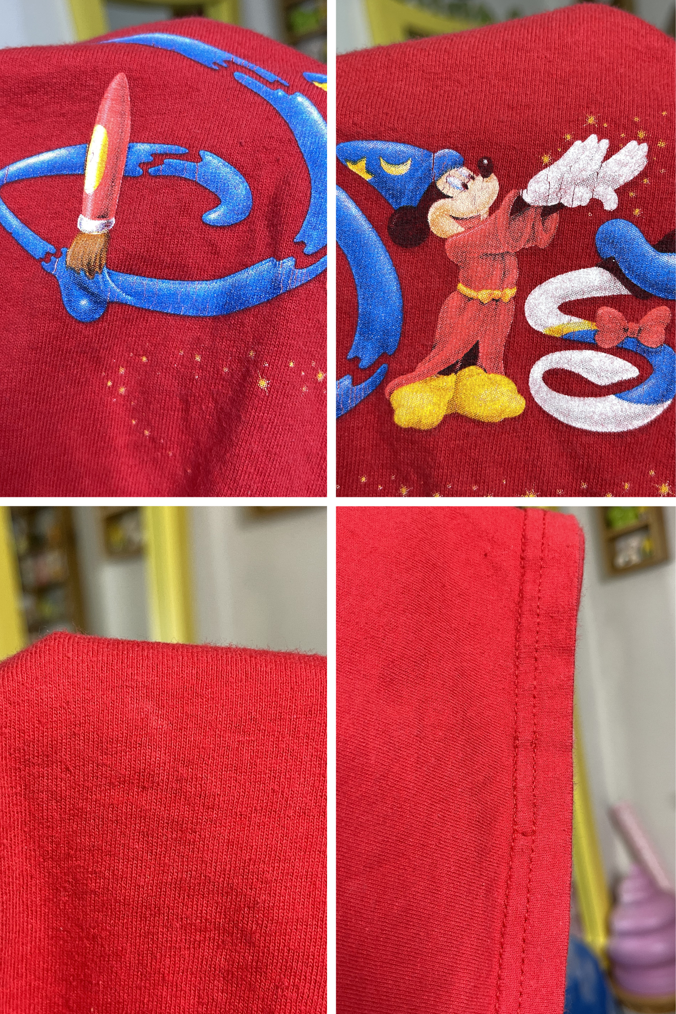 2000s Red Disney Graphic Tee Sz M/ L
