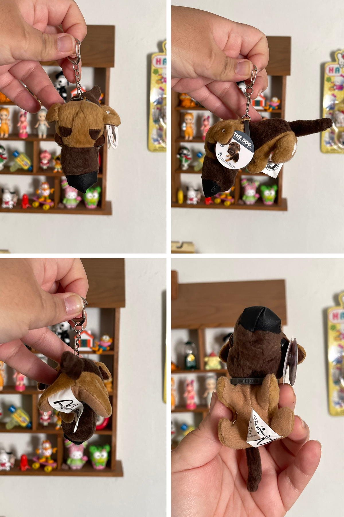 2000s THE DOG German Shepherd Mini Plush Upcycled Keychain