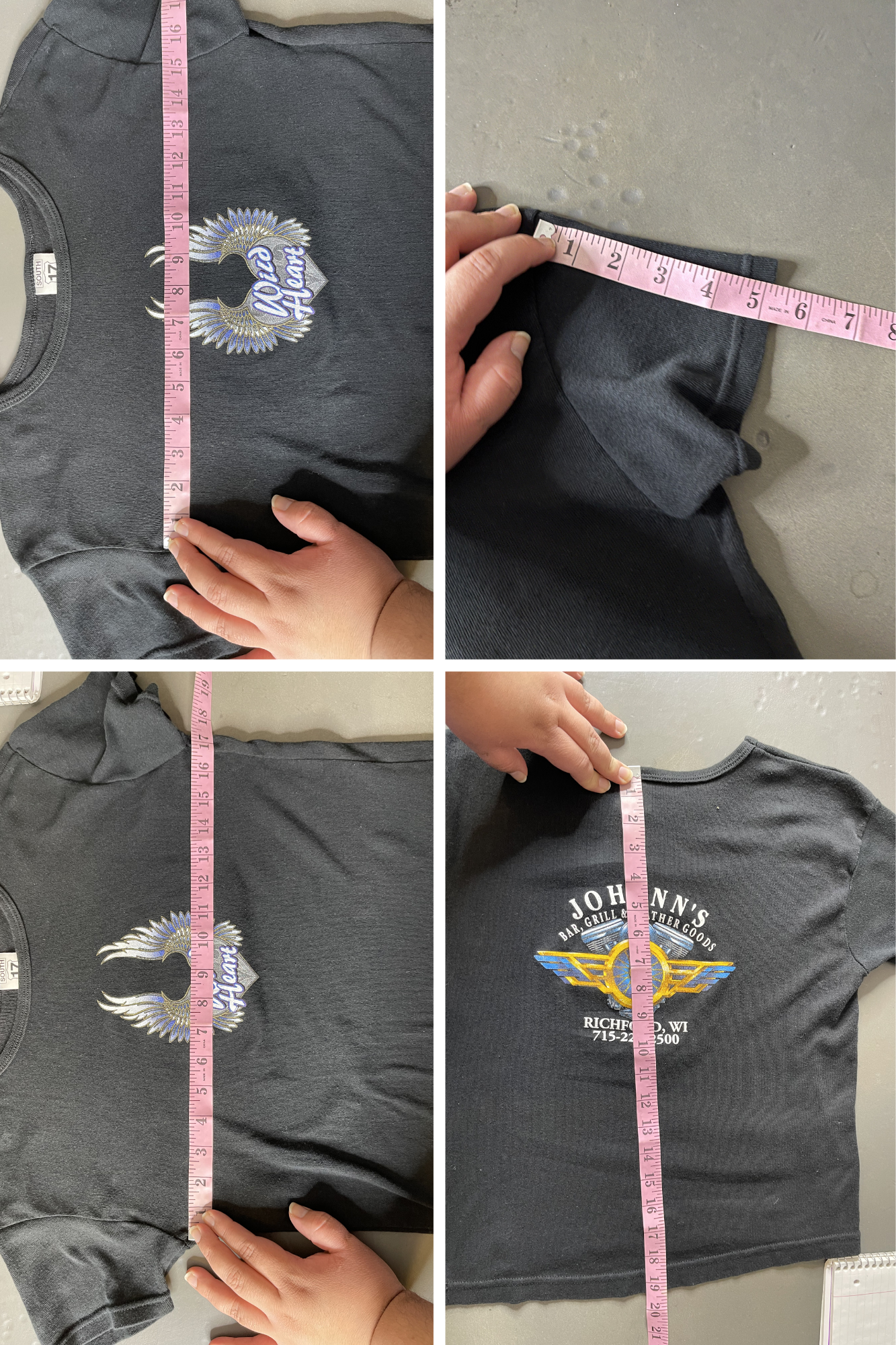 2000s Style Wild Heart Graphic Cropped Tee Sz L/XL