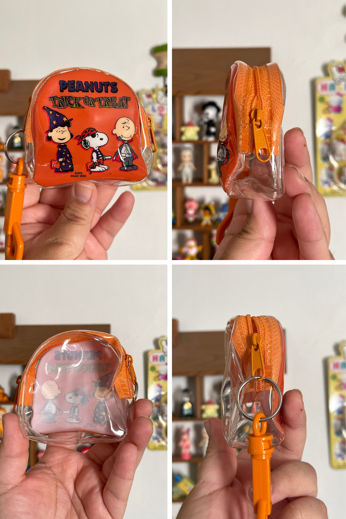 Vintage 2000s Peanuts Trick Or Treat Halloween Keychain Pouch