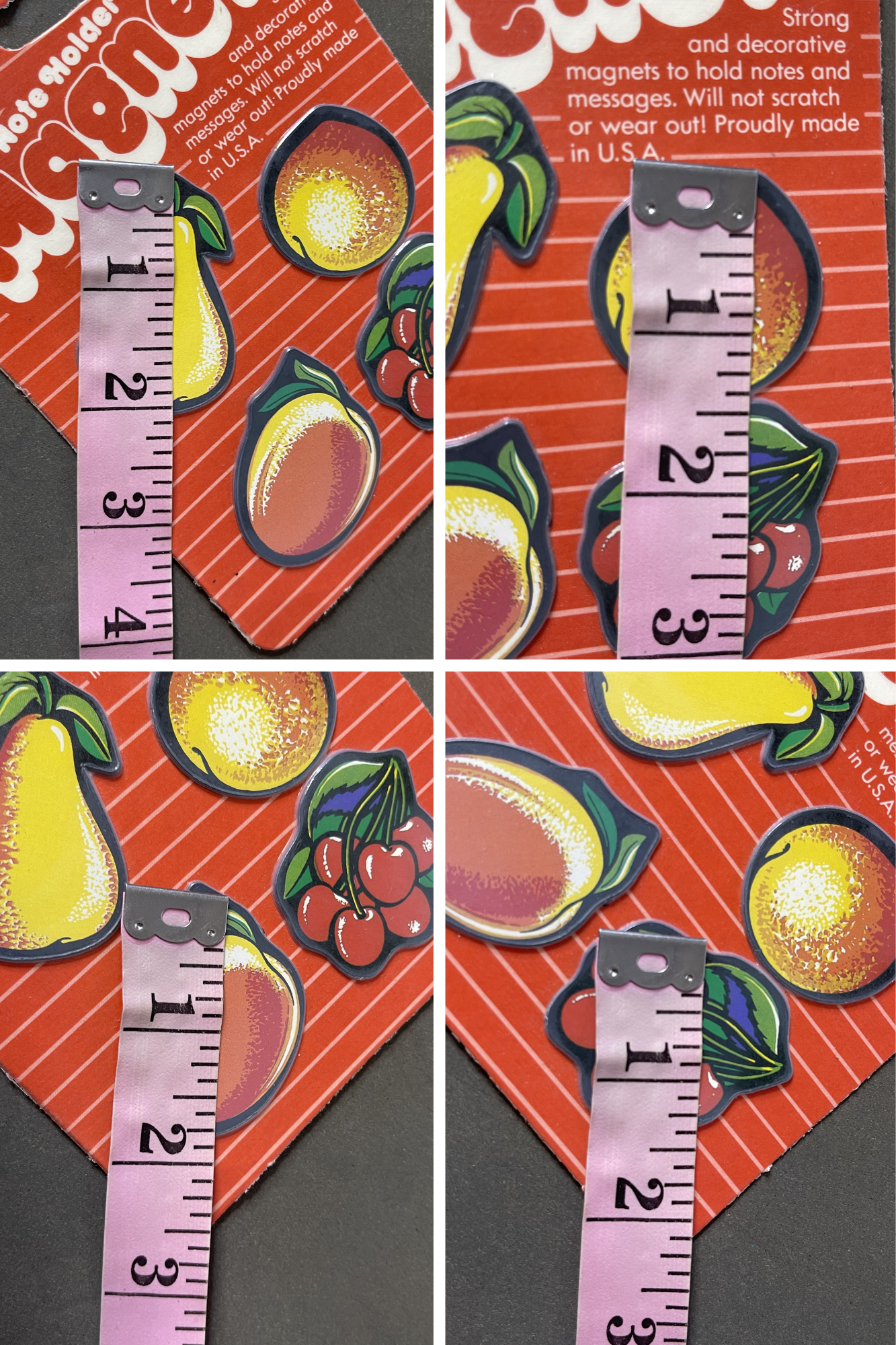 Vintage Deadstock Fruit Magnets Note Holders