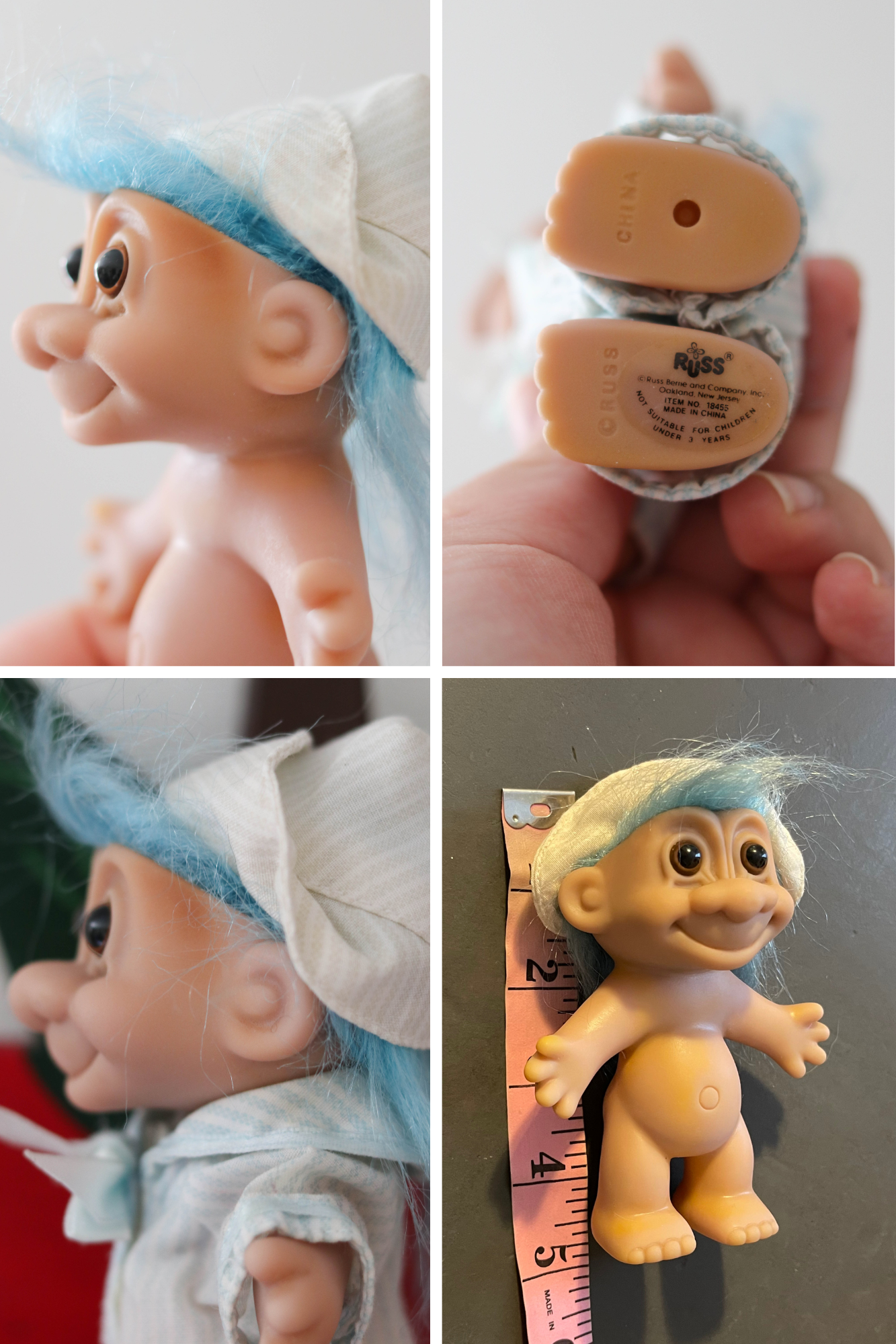 Vintage Blue Boy Bedtime Troll
