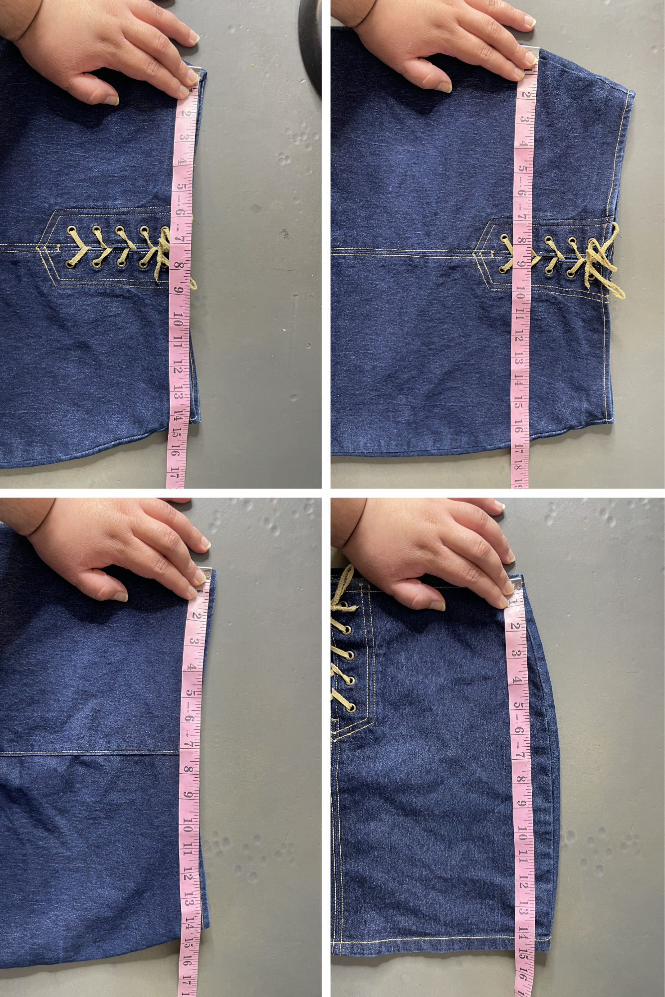2000s L.e.i Lace Up Style Stretchy Denim Skirt Sz M