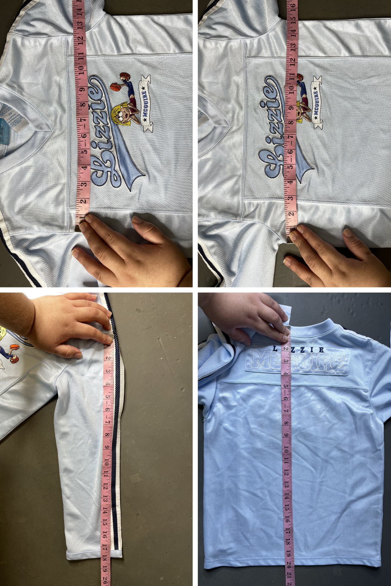 2000s Lizzie McGuire Striped Baby Blue Long Sleeve KIDS Jersey Sz 7/8