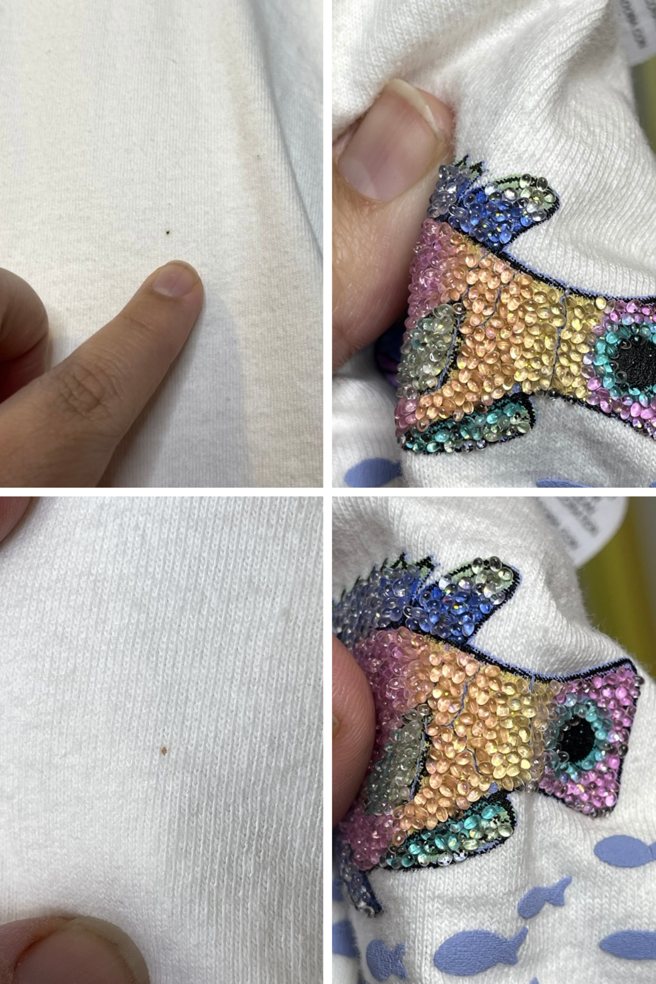 Vintage Beaded Colorful Fish Tee Sz 2X