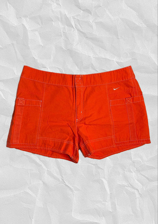 2000s Orange Nike Velcro Board Shorts Sz L