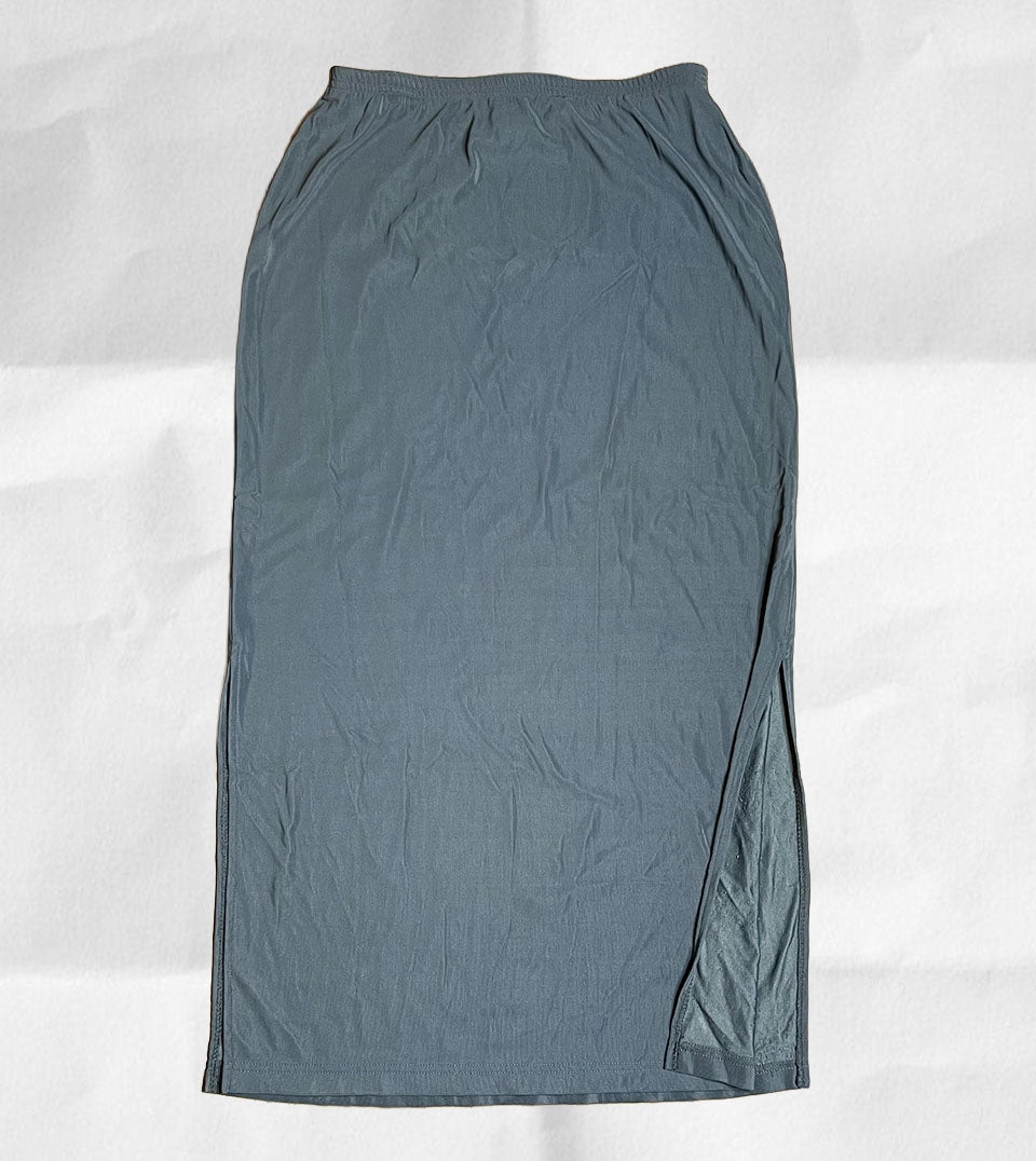 Vintage 2000s Grey Slinky Maxi Skirt Sz L