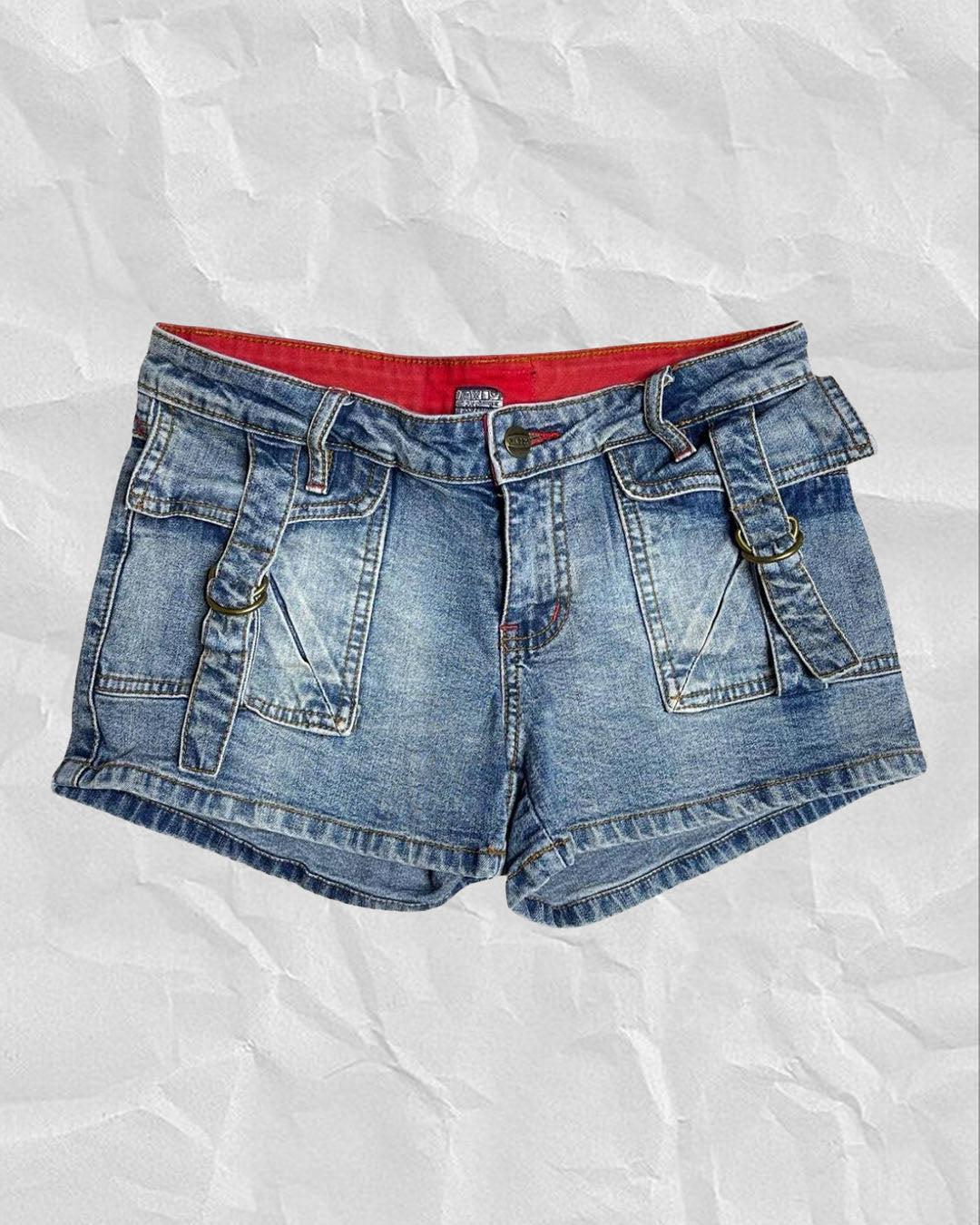 2000s Low Rise Cargo Denim Mini Shorts Sz S