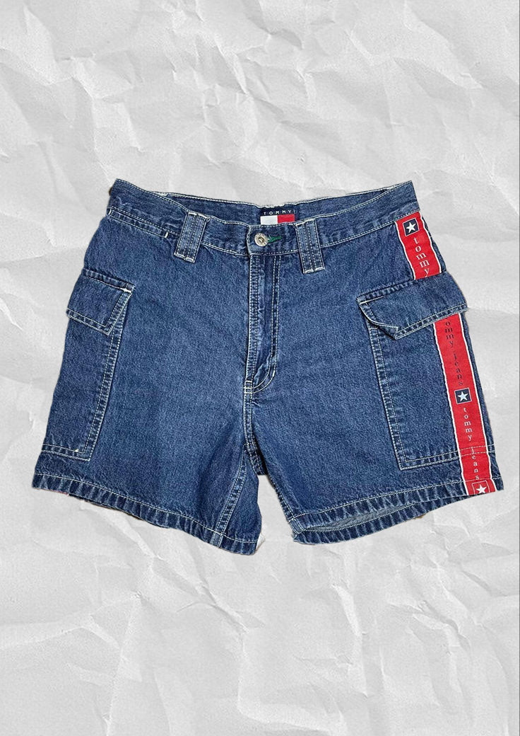 Vintage 2000s Tommy Hilfiger Denim Cargo Shorts Sz 5 27in