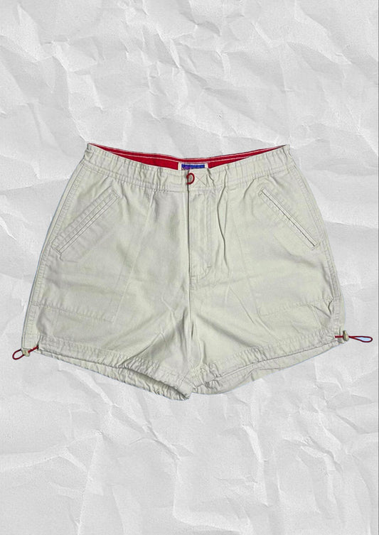 2000s Khaki Cream & Red Cargo Style Shorts Sz 8 28in