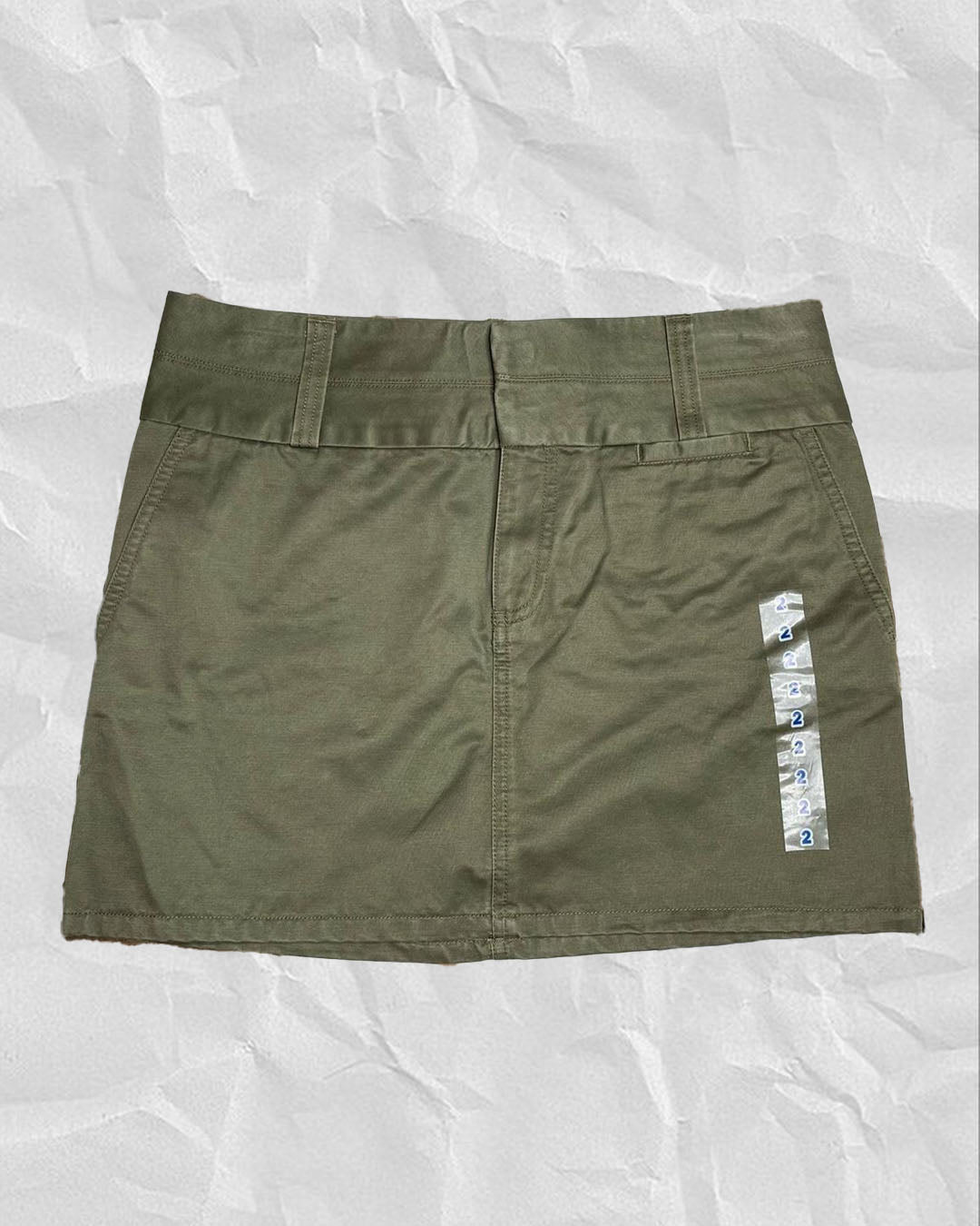 2000s Army Green Low Waisted Mini Skirt | Multiple Sizes : 2 & 10